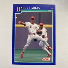 1991 Score Barry Larkin #505 Cincinnati Reds HOF Baseball Card NM+