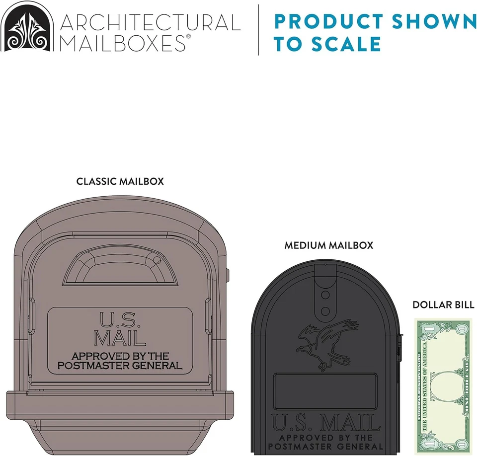 Architectural Mailboxes Classic Plastic Mailbox and Post Kit, Mocha - Image 4 of 4