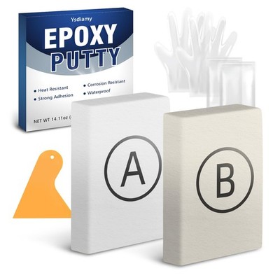 Epoxy Putty White - 14oz Fast Repair Pool & Plumbers Putty, High-Strong 2-Par...