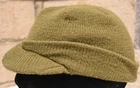 WW2 US ARMY ORIGINAL MILITARY COLD WEATHER KNIT OD WOOL JEEP CAP UNDER M1 HELMET
