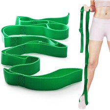 Stretching Strap Yoga Straps for Physical Therapy, 10 Loops Non-Elastic Green