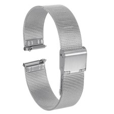 Stainless Steel Mesh Watch Band 12mm Adjustable Strap Silver