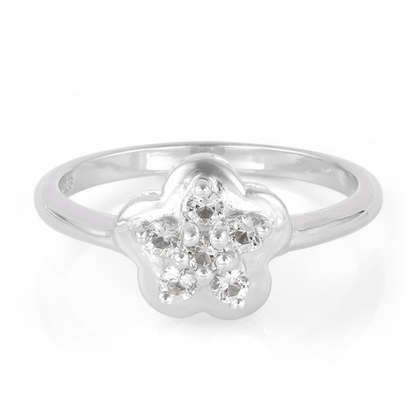 Cavill Ring 925 Sterlingsilber WeißEr Topas 0,28Ct Blumen Damen Schmuck-image