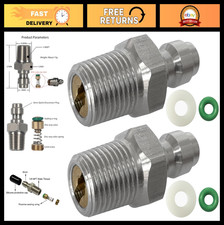 8mm Quick-Disconnect Plug Adapter Set, Stainless Steel 1/8" NPT Male Fittings, P