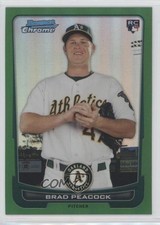 2012 Bowman Chrome Rack Pack Green Refractor Brad Peacock #21 fm0