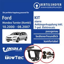 Für FORD Mondeo Turnier (Kombi) III Typ BWY 00- AHK starr +7pol sp. E-Satz TOP