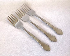 3  Oneida Community Stainless   SATINIQUE   Salad Forks
