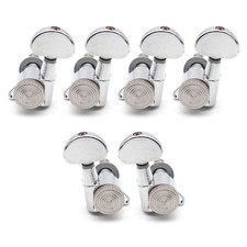Silver 4L2R 6 Strings Electric Guitar Locking Tuning Pegs Tuners Machine Heads