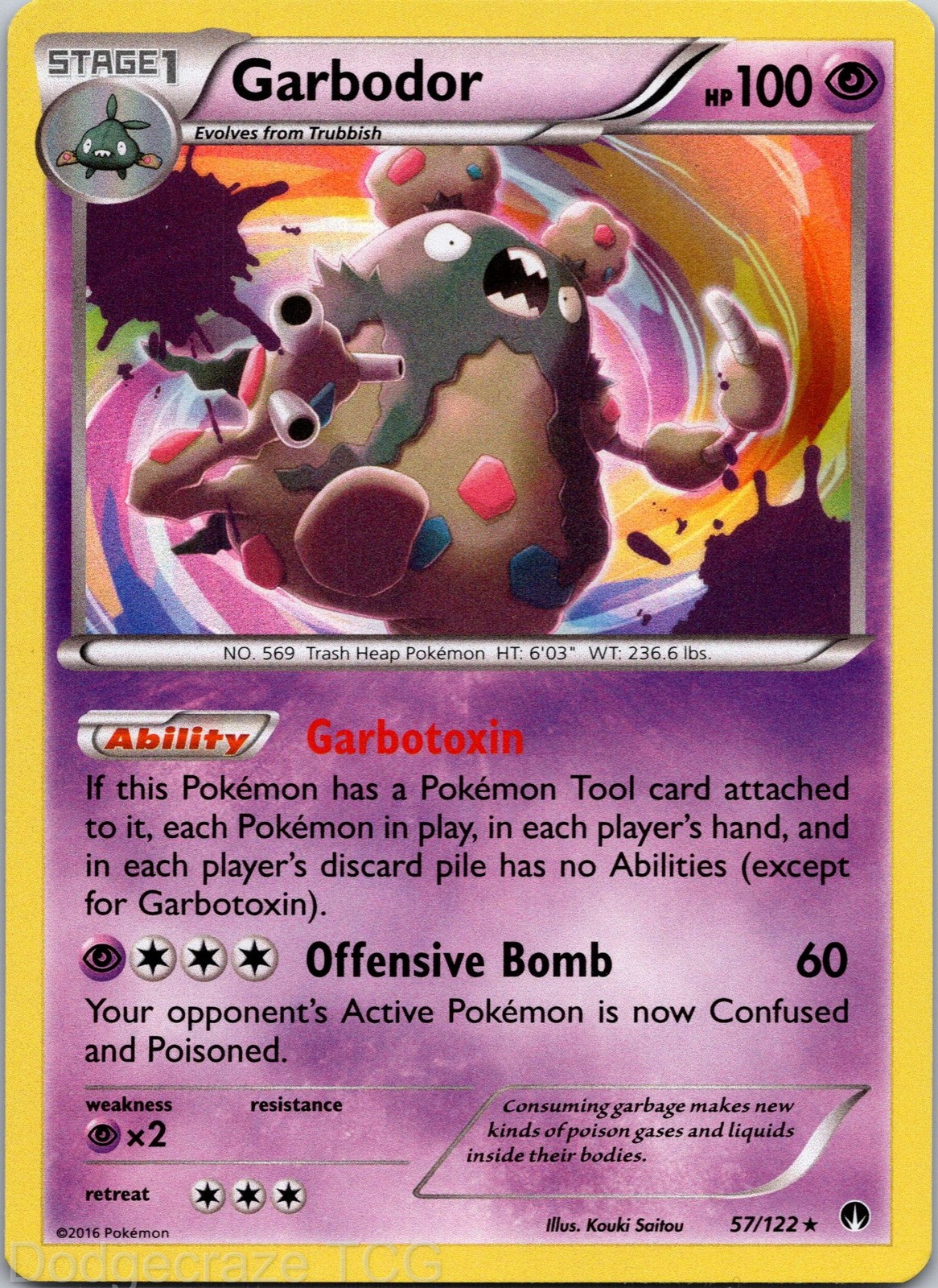 Garbodor 57/122 Holo Rare BREAKpoint Pokemon NM