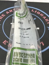 Evergreen Scale. Polystyrene Strips. 14" 283. H-Column .100 (4)