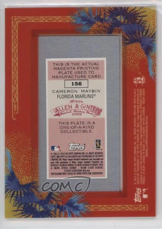 2010 Allen & Ginter's Framed Printing Plate Mini Magenta 1/1 Cameron Maybin g2u - Image 2 of 3