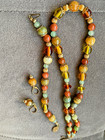 Vintage set of jewelry different colors shapes of precious stones necklace brace — photo 3