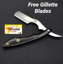  Barber Horn made Handle Cut Throat Straight Razor Beard Shaving Stainless 