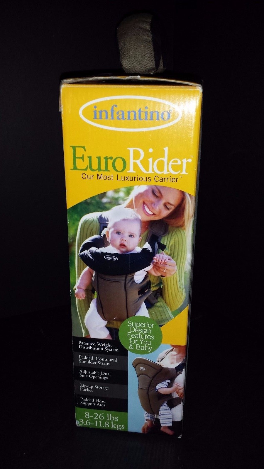INFANTINO EURO RIDER 8-26 lbs BABY TODDLER FRONT PADDED CARRIER STORAGE POCKET 