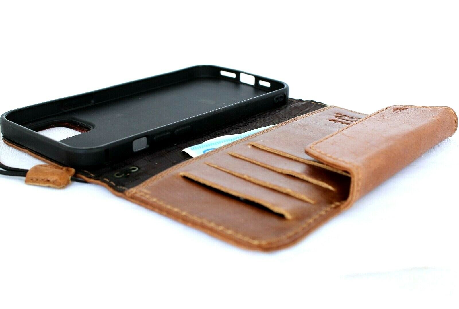 Image 61 - Genuine Leather Case For Apple iPhone 12 Pro Max Wallet Cover Book Vintage Davis
