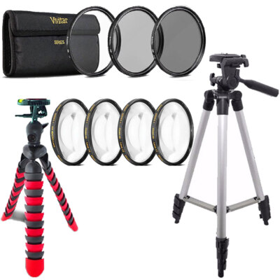 52mm Macro Filter + UV CPL ND + Flexible Tripod for Nikon D3300  D3100 D5300