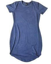 Windsor Microsuede Perwinkle Blue Lounge Shirt Dress Size Small Women's 