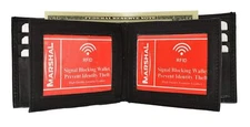 Marshal RFID Blocking Men's Leather Wallet with 3 ID Windows Bifold - Black