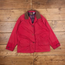 Vintage Faded Glory Workwear Jacket M Chore Coat Oversized Pink Womens Button