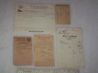 5 gas, oil, garage receipts. Esso, Bill's Garage, Lenoard's, Fisher's, Walter's