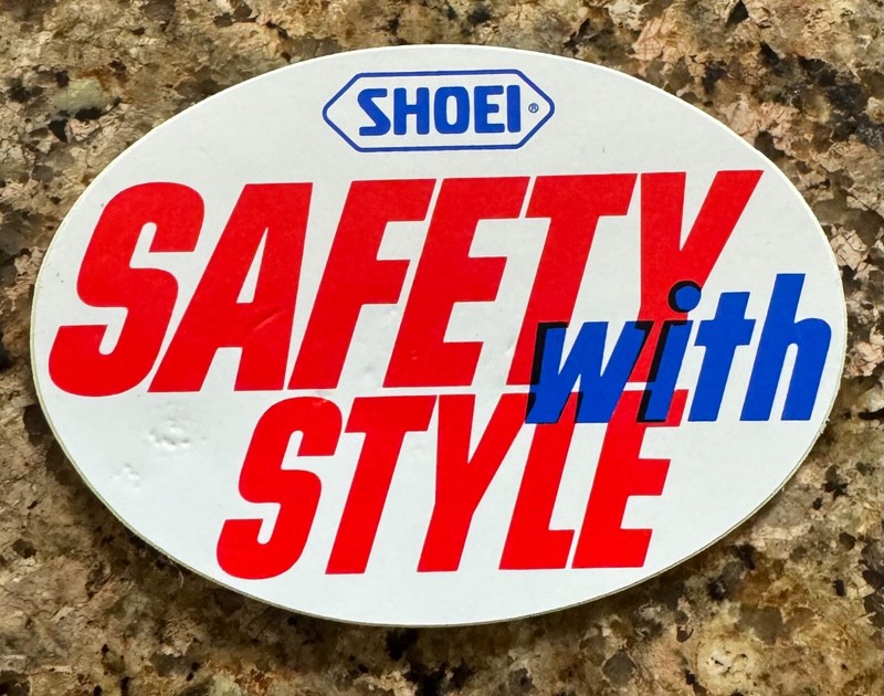 Vintage "SHOEI...SAFETY with STYLE" Motocross Racing Sticker Decal