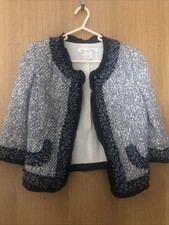 Oscar De La Renta Blue Cream Jacket Size 6 Never Worn
