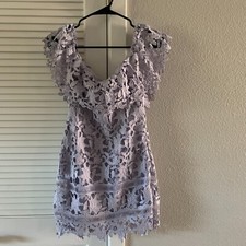 ASTR The Label Women Off Shoulder Lace Dress, Lilac, Size XS