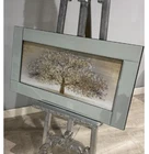 Gold Cherry Blossom tree Picture Liquid 3D Wall Decor Glitter Wall Art Mirrored