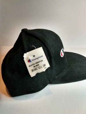 中国コレクション NWT Vintage Champion Embroidered Logo Black Snapback Cap Hat 90'S