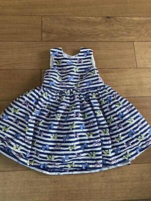 Blau-weiß gestreiftes Baby Kleinkind Kleid 12-18 Monate