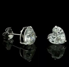 2.00 Ct Heart Shape VVS1/D Lab Created Stud Earrings 14k White Gold 7mm