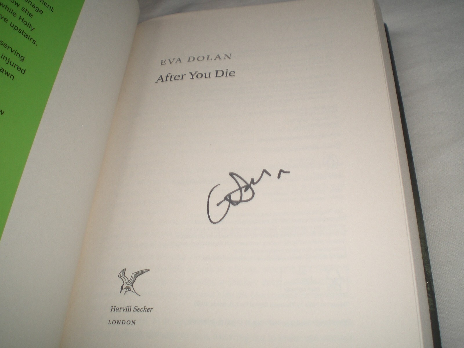 EVA DOLAN - After You Die SIGNED 1/1 Hb - 2016 - ZIGIC + FERREIRA book 3 - CRIME