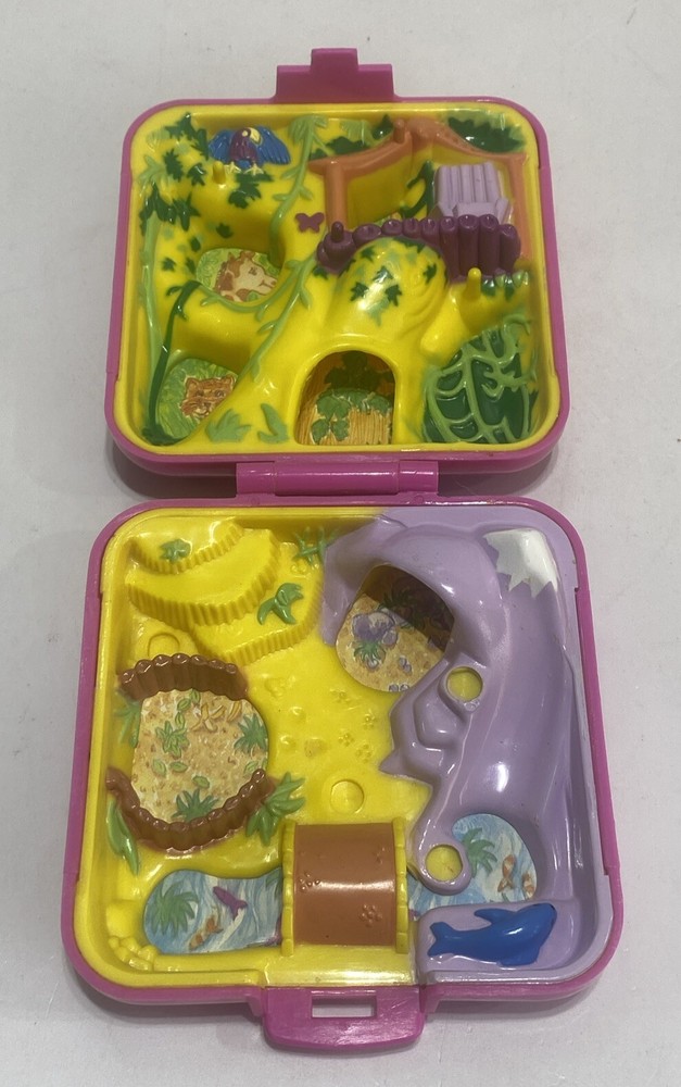 Polly Pocket Jungle Wild Zoo World Compact Playset Vintage Bluebird 1989 No Doll