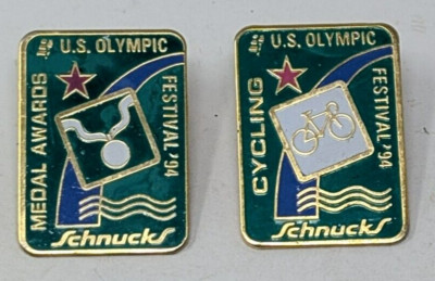 US Olympic Festival 94 Schnucks Enamel Pin Lot  1994 Cycling Awards VTG