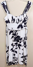 Fun And Flirty Speechless Black & White Ruched & Pleated Floral Dress Sz Medium
