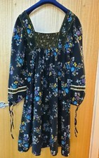ZARA Multicoloured Ballon sleeve Print Maxi Midi Dress Size UK 6/ 8  Boho.