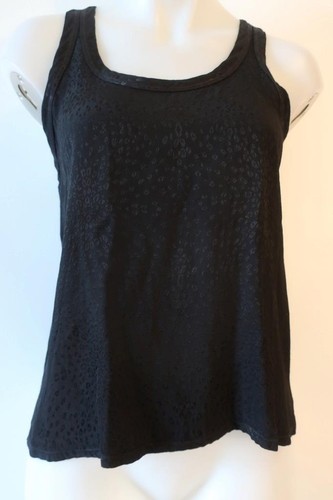 Womens Nation LTD. Black Cheetah Jacquard Sleeveless Tank Top S