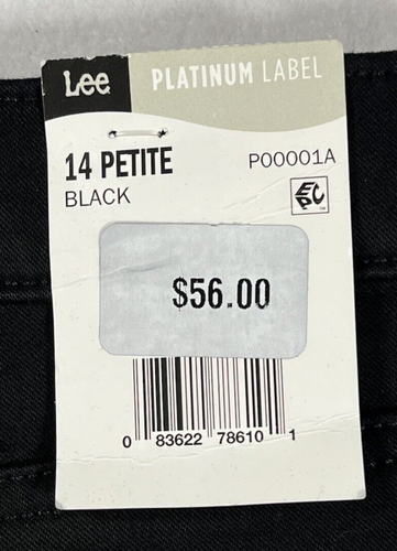 Lee Platinum Label Classic Fit Straight Leg Black Pants Women’s Petite Size 14 - Picture 14 of 20