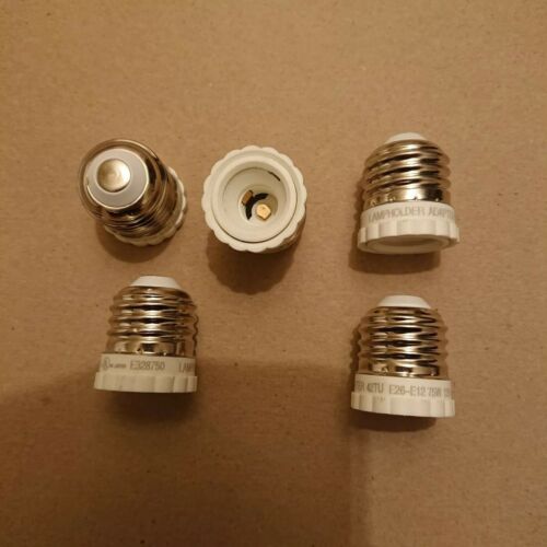 5 pièces adaptateur de prise d'ampoule base moyenne E26 vers réducteur à vis candélabre E12 - Photo 1/3