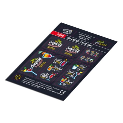 Fruit Cocktail Bar   STICKER fit for building blocks tiles /5339