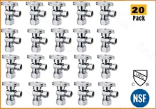 20 Pcs Heavy Duty 1/4Turn Angle Stop Water shut off Ball Valve 5/8"OD x 3/8"Comp