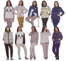 Pigiama donna invernale lungo coral pile caldo aperto mezza zip bottoni S M L XL