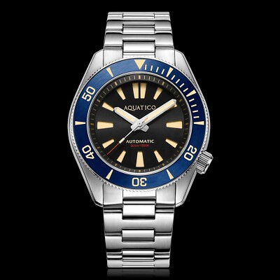   AQUATICO POSEIDON 300M DIVER BLACK DIAL WATCH USA   DEALER