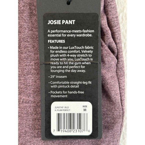Pantaloni Josie nuovi con etichette Zobha donna grattacieli accoglienti prugna viola casual taglia M - Foto 5 di 8