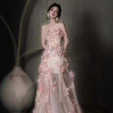 Sexy Womens Off Shoulder Slim Fit Floral Dress Long Evening Gown Lace Mesh Dress