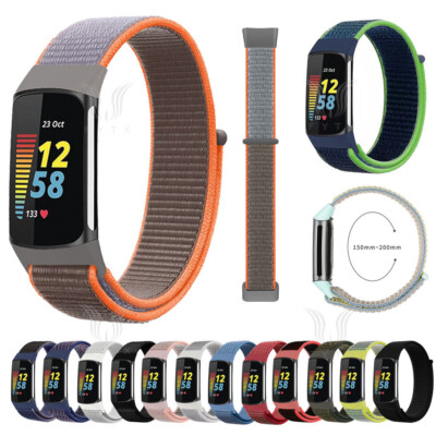 Für Fitbit Charge 5 Gewebtes Nylon Schleife Atmungsaktives Sport Armband
