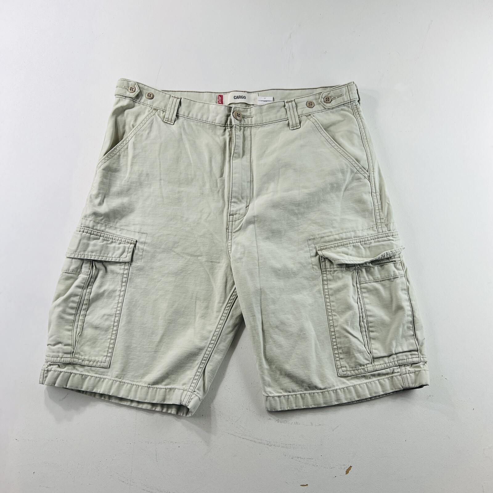 Levis Cargo Shorts Beige Workwear Mens Size 36 Gem