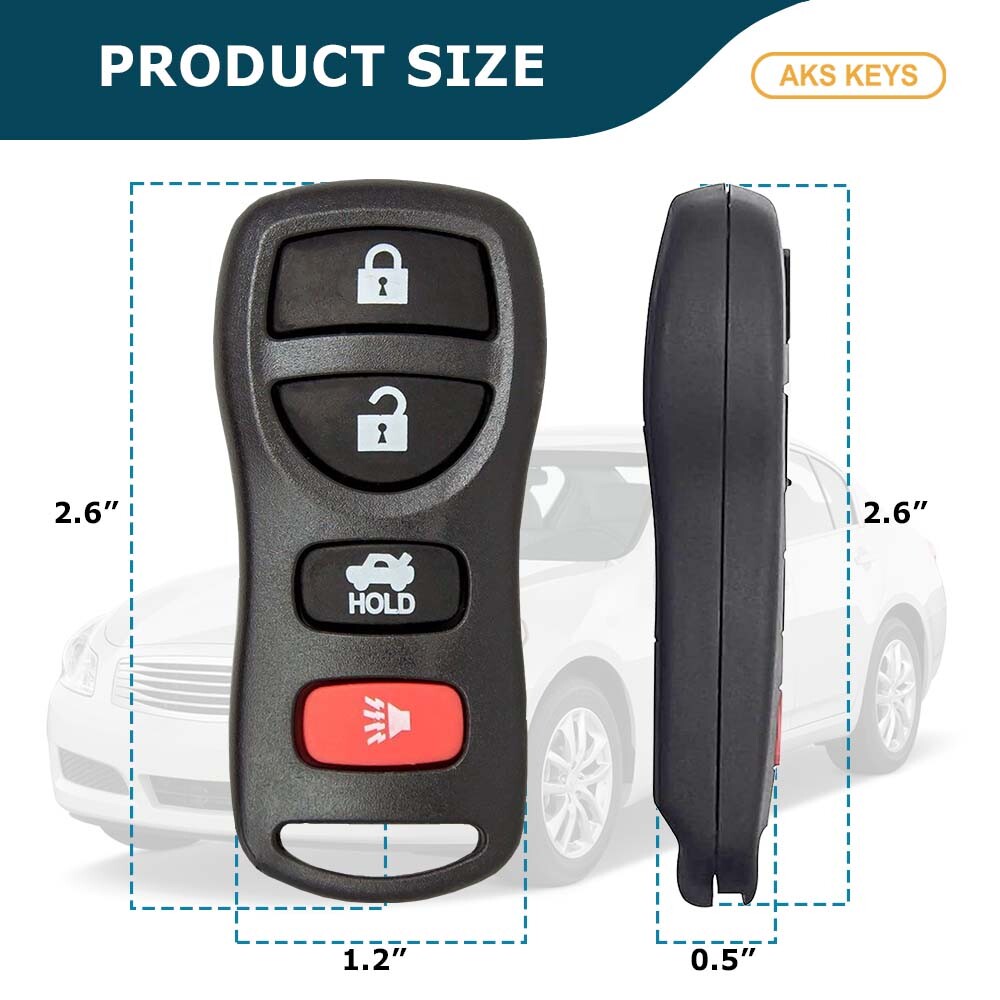 2 Replacement for Infiniti I35 I 35 2002 2003 2004 Remote Keyless Entry Key Fob