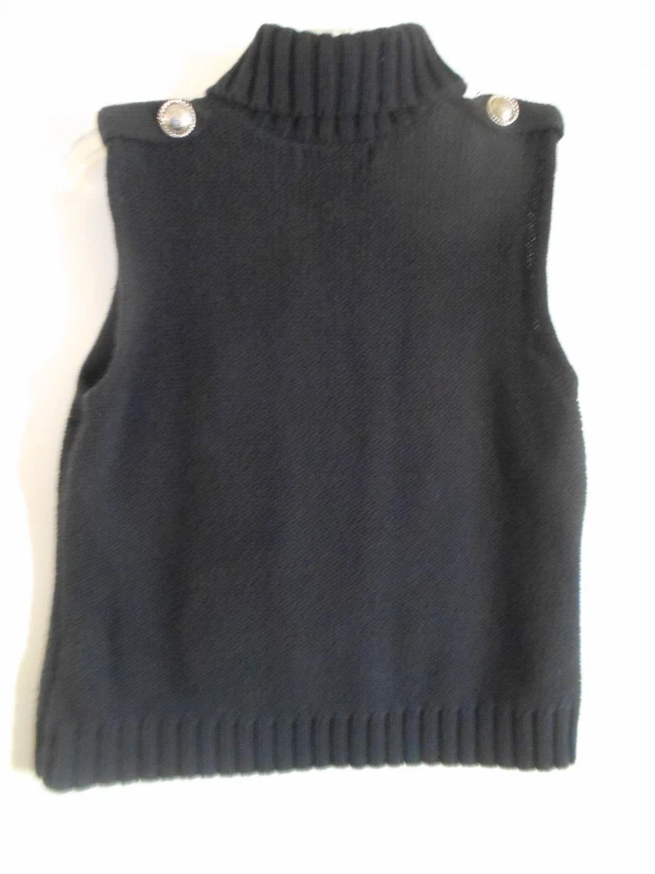 Colete Suéter Style Co. Feminino P/M Preto Tom Prata Botões Gótico Grunge - Imagem 3 de 4