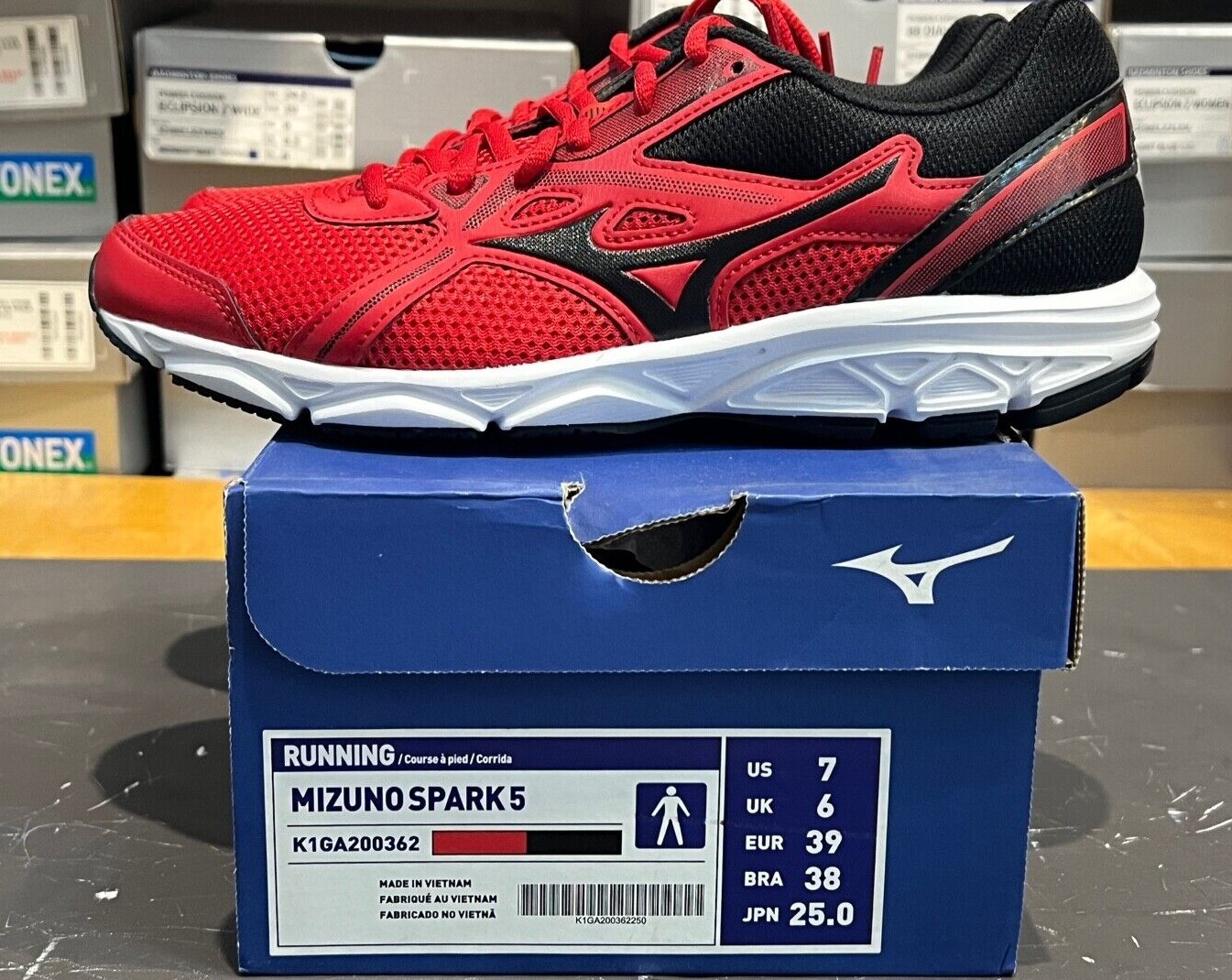 Мужские кроссовки Mizuno Spark 5 для бега трусцой Спортивные красные US7250 NWT K1GA200362 21090₽